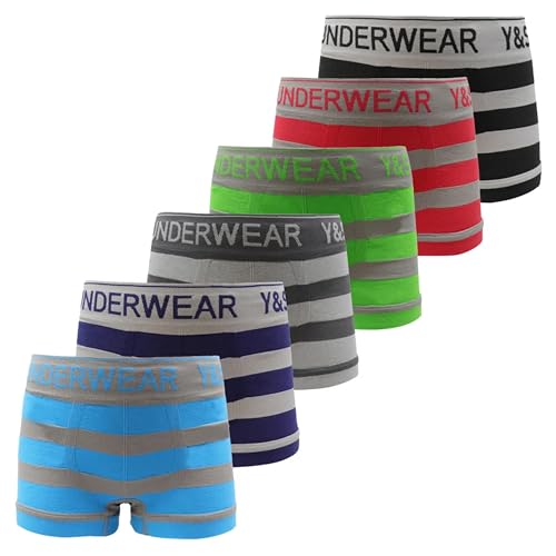 TEXEMP Boxershorts 6er - 12er Pack Kinder Unterhosen Jungen Mädchen Unterwäsche Etikettenlose Shorts Langlebig Robust - 6 Stück, Gr. 128-140 von TEXEMP