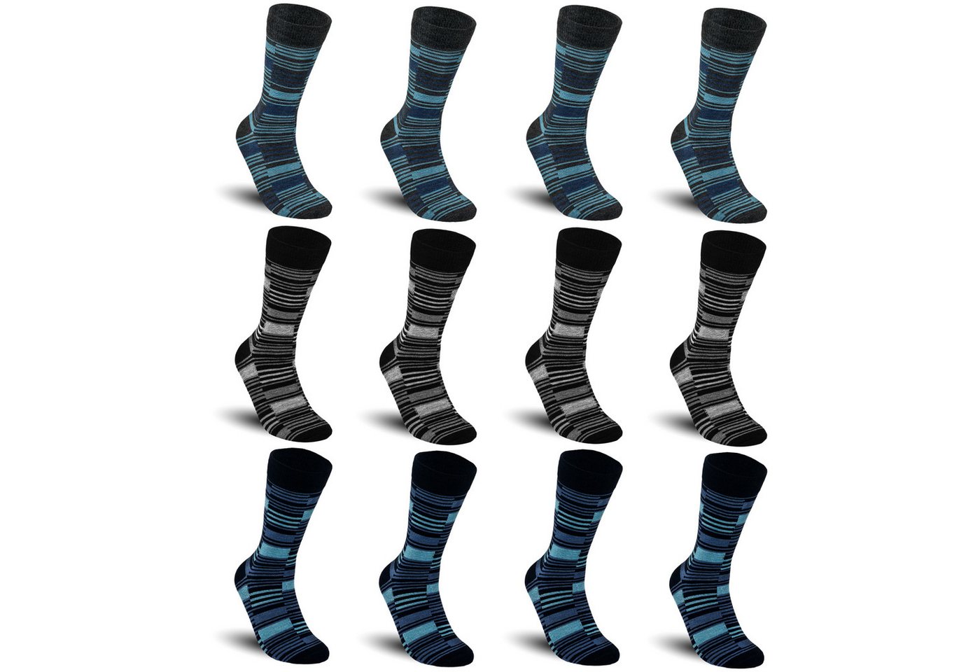 TEXEMP Businesssocken 6 oder 12 Paar Herren Business Socken Baumwolle Strümpfe Herrensocken (12-Paar) Atmungsaktiv - Komfortbund von TEXEMP