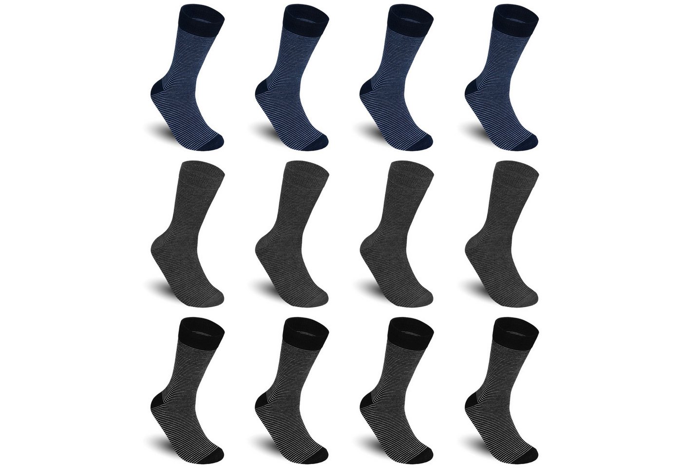 TEXEMP Businesssocken 6 oder 12 Paar Herren Business Socken Baumwolle Strümpfe Herrensocken (12-Paar) Atmungsaktiv - Komfortbund von TEXEMP