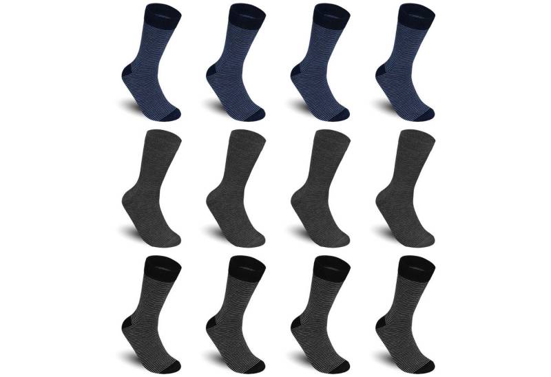 TEXEMP Businesssocken 6 oder 12 Paar Herren Business Socken Baumwolle Strümpfe Herrensocken (Packung, 12-Paar) Atmungsaktiv - Komfortbund von TEXEMP