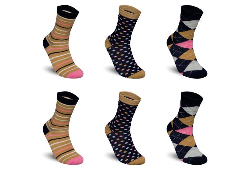 TEXEMP Freizeitsocken 3 bis 12 Paar Damen Socken Baumwolle Premium Strümpfe Komfortbund (Packung, 6-Paar) Langlebig & Robust von TEXEMP