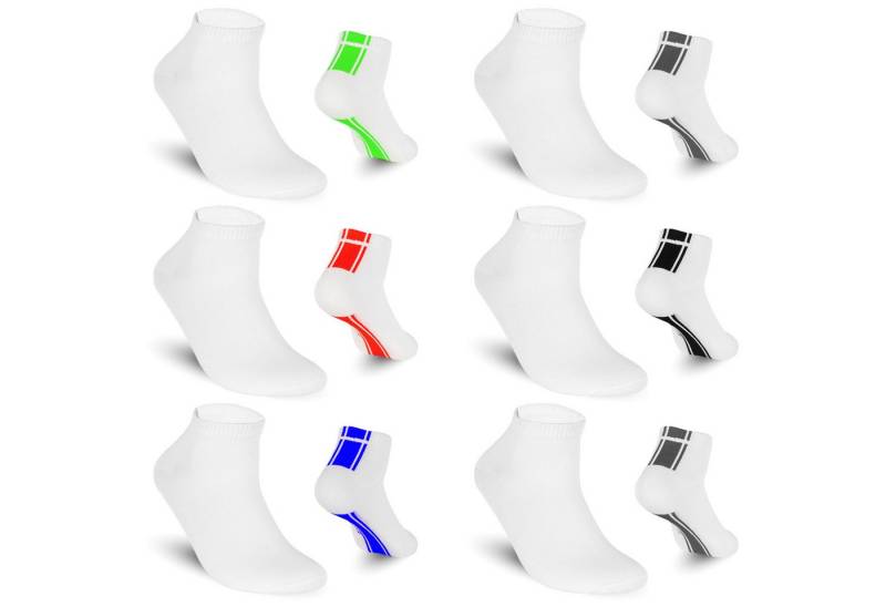 TEXEMP Sneakersocken 6, 12, 18 Paar Sneaker Socken Herren & Damen Mehrfarbig Baumwolle (Packung, 24-Paar) Robust & Langlebig von TEXEMP
