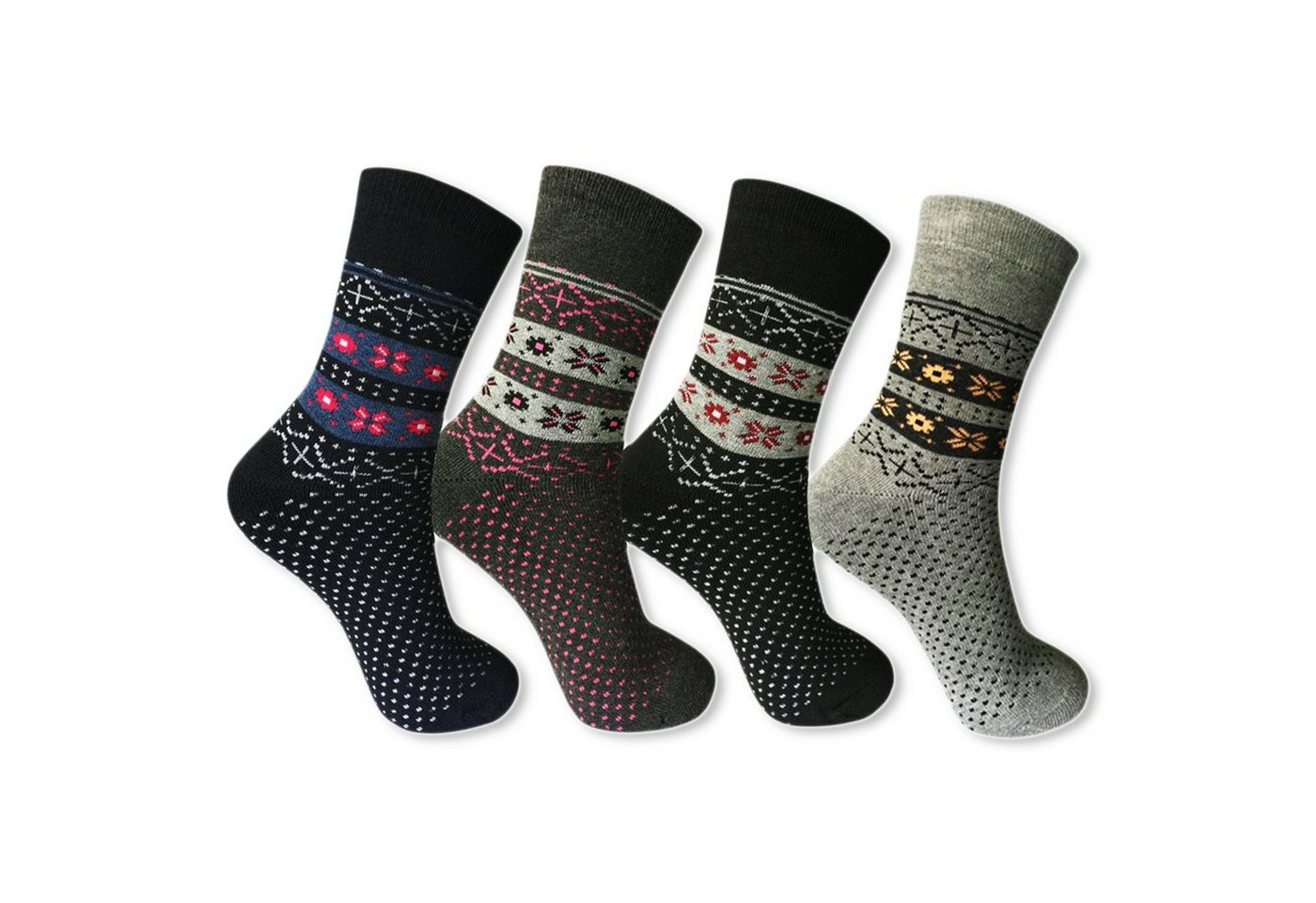 TEXEMP Norwegersocken 12 Paar Damen Thermo Socken Winter Norweger Dicke Arbeit Warm (Packung, 12 Paar) von TEXEMP