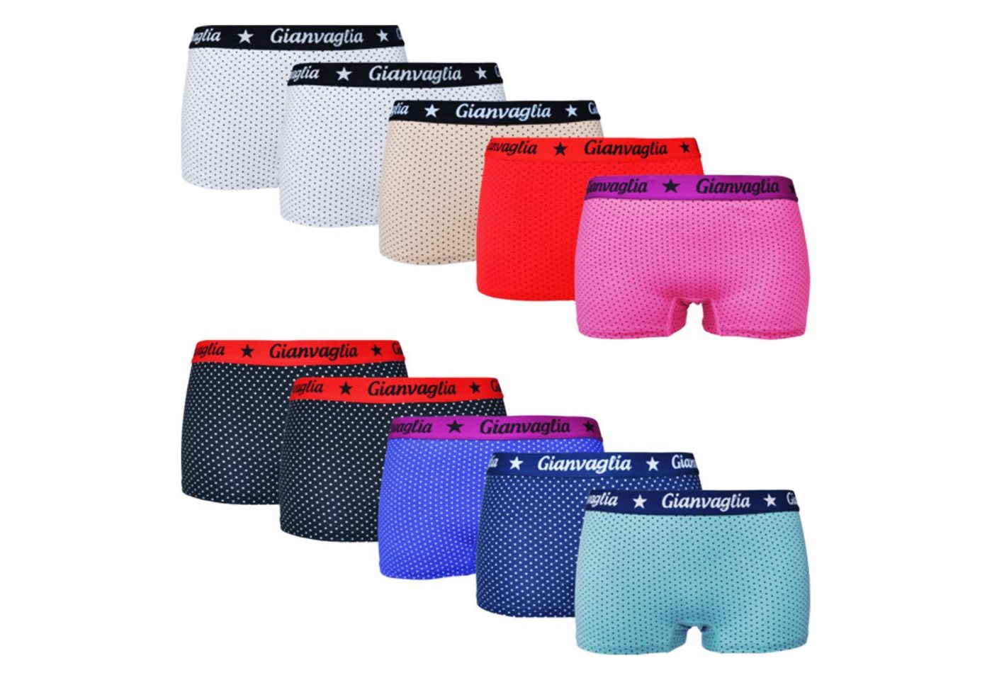 TEXEMP Panty 5er - 10er Pack Damen Panty Panties Boxershorts Baumwolle Hotpant (Packung, 10-St) Premium Qualität von TEXEMP