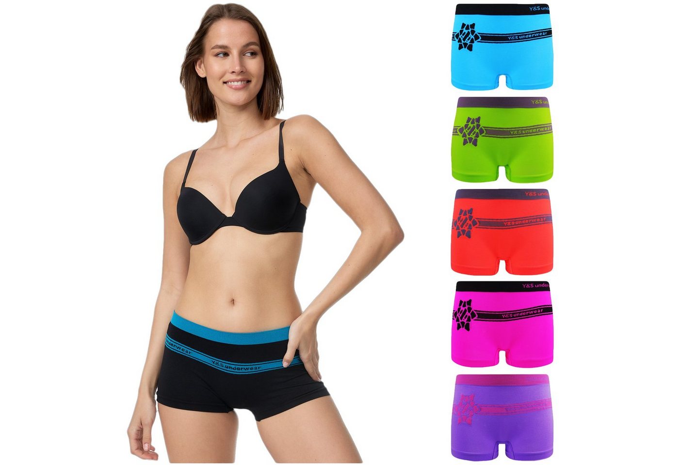 TEXEMP Panty 6er Pack Damen Panty Unterwäsche Mikrofaser Hotpants Unterhose Pants (6-St., 6er-Pack) Ohne kratzenden Zettel von TEXEMP