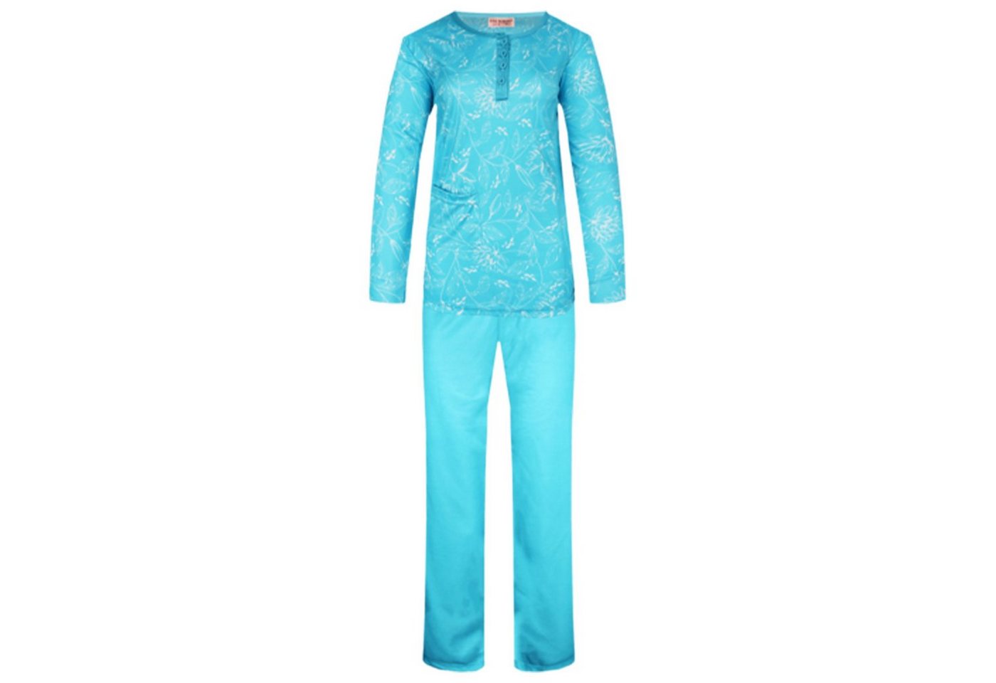 TEXEMP Pyjama Damen Pyjama Schlafanzug Set Baumwolle Langarm Nachtwäsche Lang (Set) 90% Baumwolle von TEXEMP