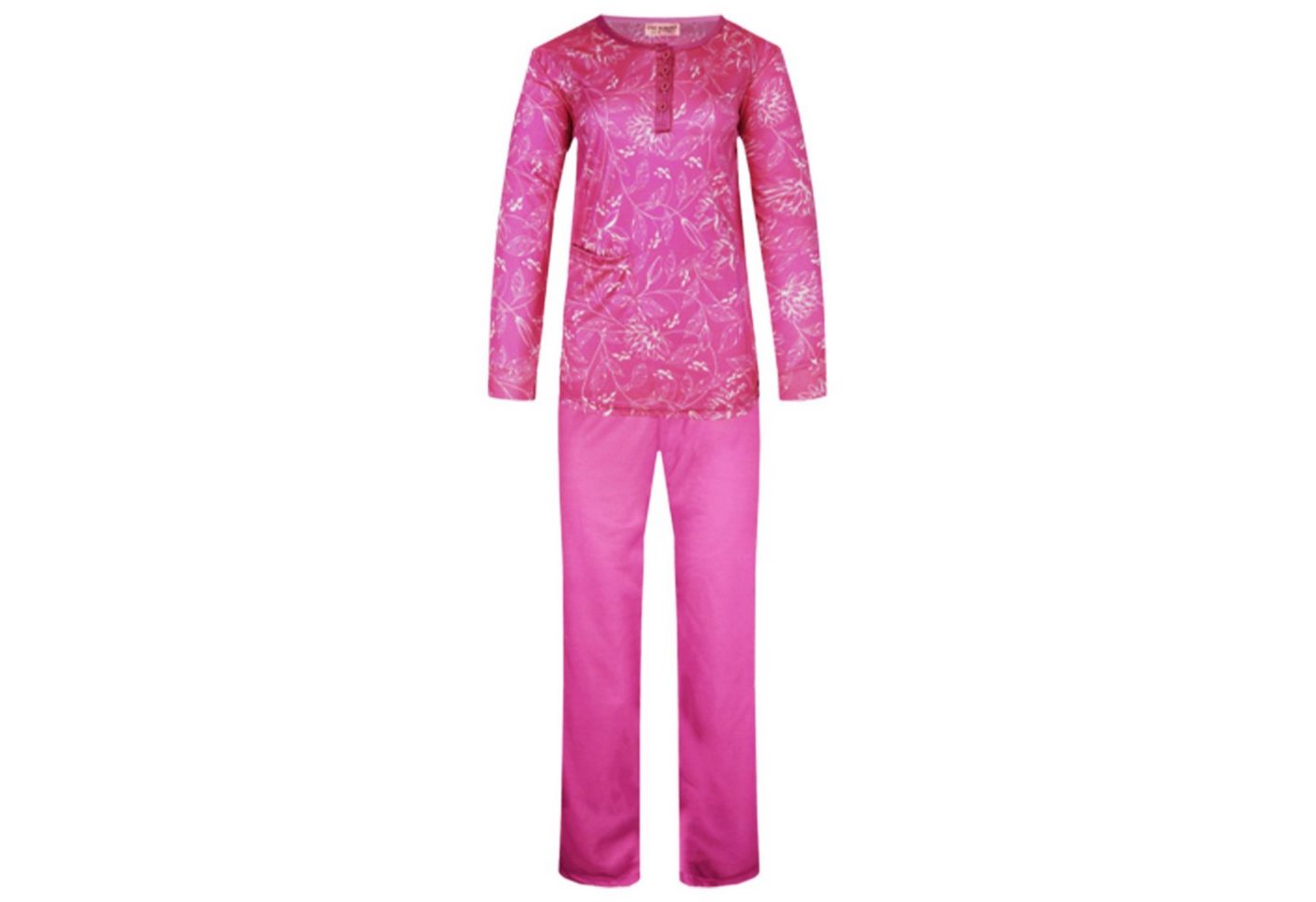 TEXEMP Pyjama Damen Pyjama Schlafanzug Set Baumwolle Langarm Nachtwäsche Lang (Set) 90% Baumwolle von TEXEMP