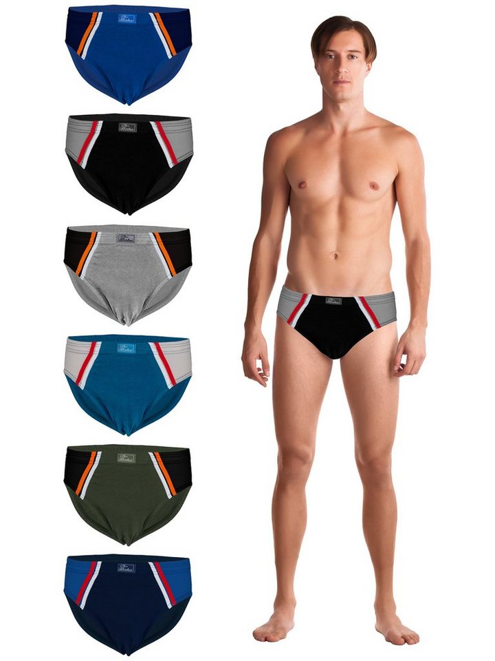 TEXEMP Slip 3er-6er Pack Herren Slip Baumwolle Unterhose Sportslip Schlüpfer (3-St) 100% Baumwolle - Übergrößen bis 6XL von TEXEMP