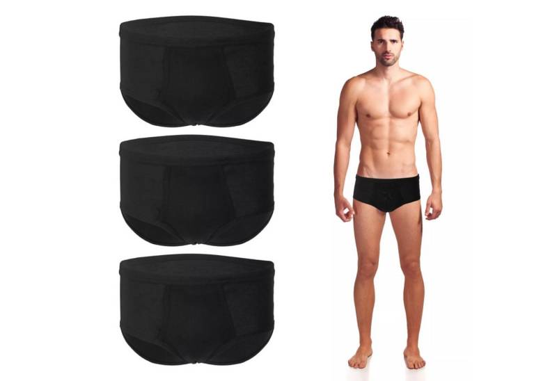 TEXEMP Slip 3er - 6er Pack Herren Slip Sportslip Basic Baumwolle Schwarz Unterhose (Spar-Pack, 6-St) 100% Baumwolle von TEXEMP