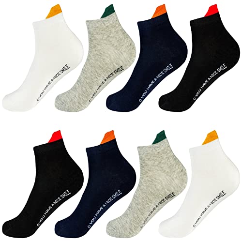 TEXEMP Sneaker Socken 12 Paar Herren Sportsocken Baumwolle Atmungsaktiv Damen Kurzsocken Schriftzug 43-46 von TEXEMP