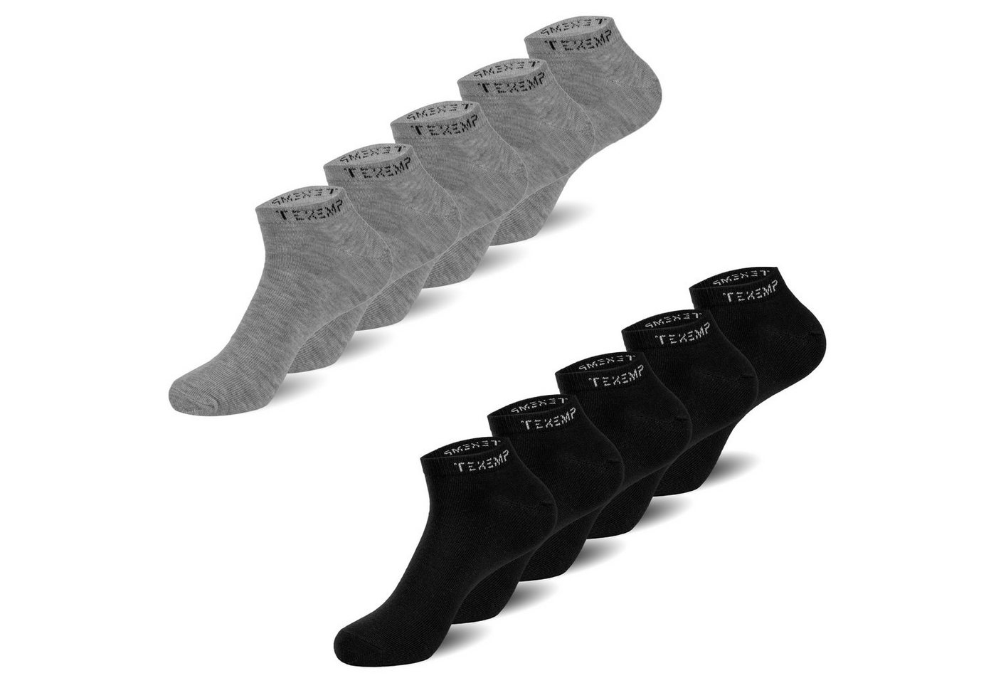 TEXEMP Sneakersocken 10 Paar Sneaker Socken Damen & Herren Baumwolle Freizeit Sport Kurz (Packung, 10-Paar, 10 Paar) Robust & Langlebig von TEXEMP