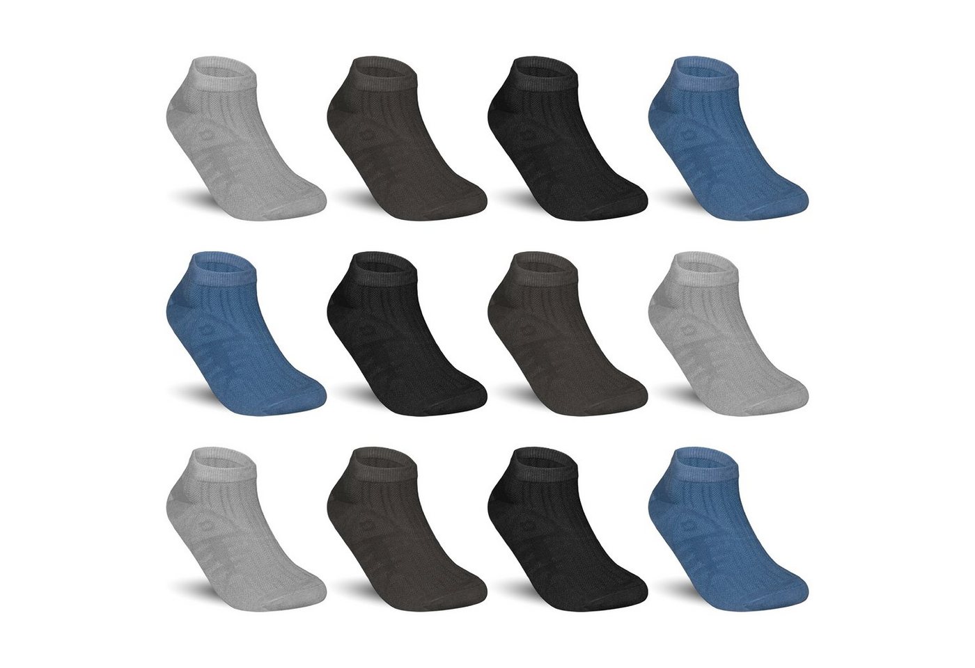 TEXEMP Sneakersocken 12 Paar Sneaker Socken Kurzsocken Herren Damen Baumwolle Freizeit Kurz (Packung, 12 Paar) von TEXEMP