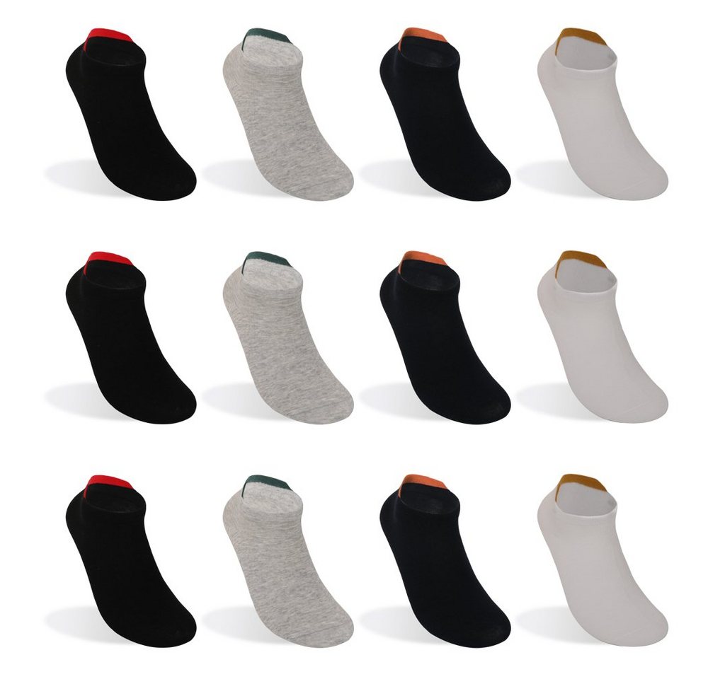 TEXEMP Sneakersocken 12 Paar Sneaker Socken Herren & Damen Kurzsocken Füßlinge Baumwolle (Packung, 12 Paar) von TEXEMP