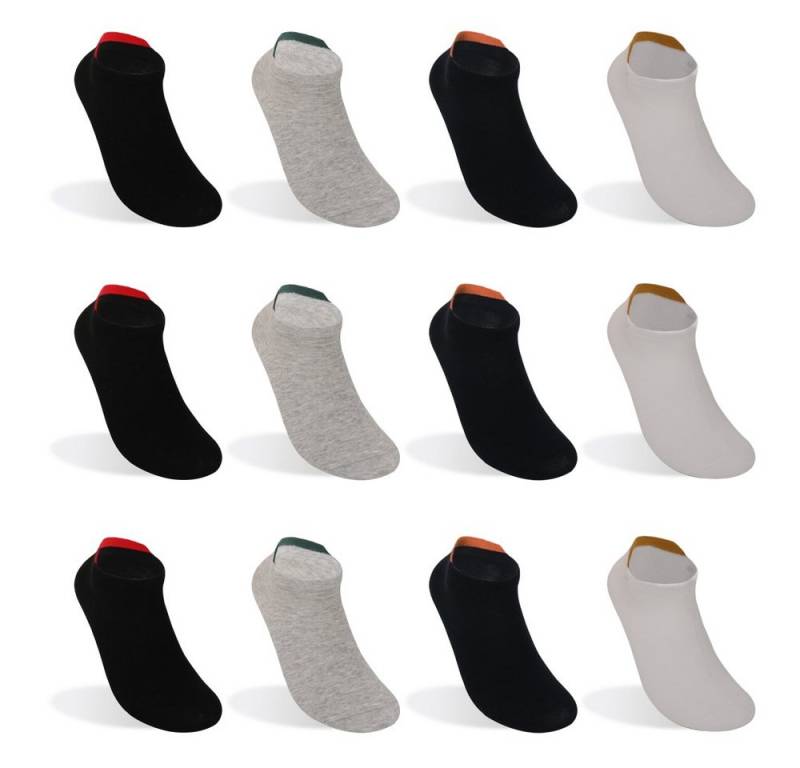 TEXEMP Sneakersocken 12 Paar Sneaker Socken Herren & Damen Kurzsocken Füßlinge Baumwolle (Packung, 12-Paar, 12 Paar) von TEXEMP