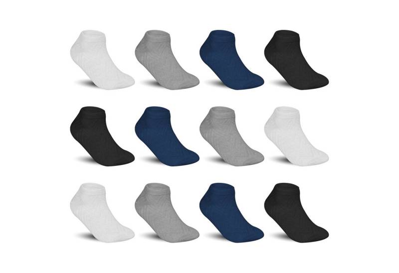 TEXEMP Sneakersocken 12 Paar Sneaker Socken Herren Baumwolle Freizeit Kurzsocken Füßlinge (Packung, 12-Paar, 12 Paar) von TEXEMP