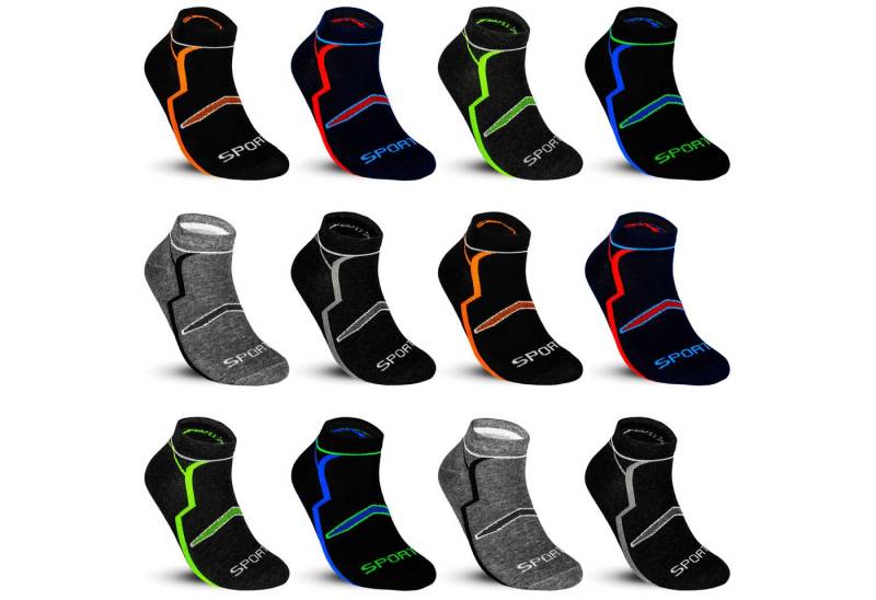 TEXEMP Sneakersocken 12 Paar Sneaker Socken Herren & Damen Füßlinge Baumwolle Freizeit Kurz (12-Paar) Atmungsaktiv von TEXEMP
