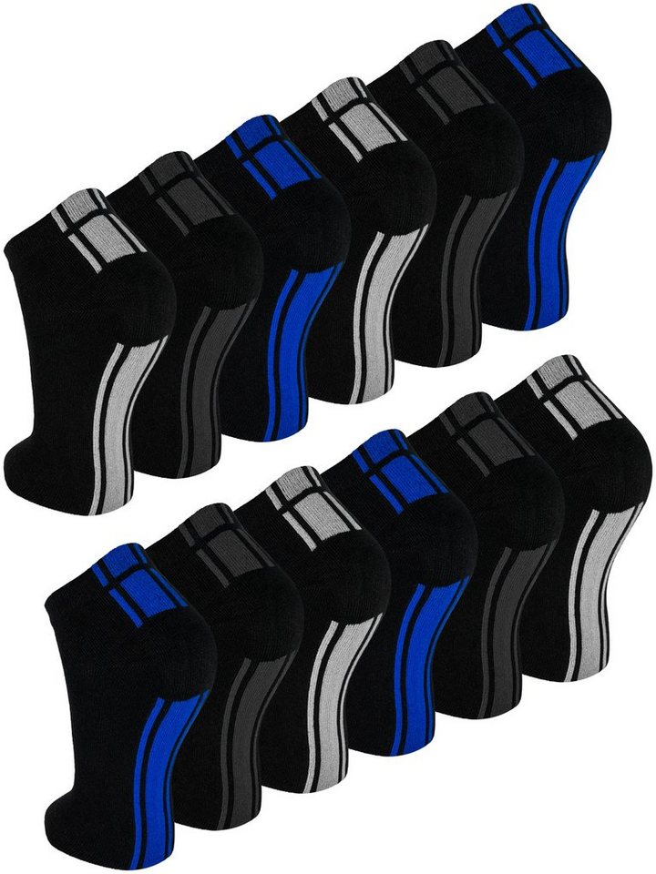 TEXEMP Sneakersocken 12 Paar Sneaker Socken Sport Freizeit Damen Herren Socken Baumwolle (Packung, 12 Paar) von TEXEMP