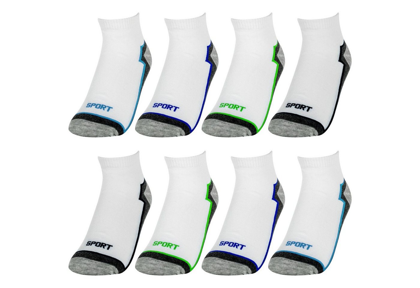 TEXEMP Sneakersocken 12 bis 36 Paar Sneaker Socken Herren Damen Mehrfarbig Baumwolle Sport (Packung, 12-Paar) von TEXEMP