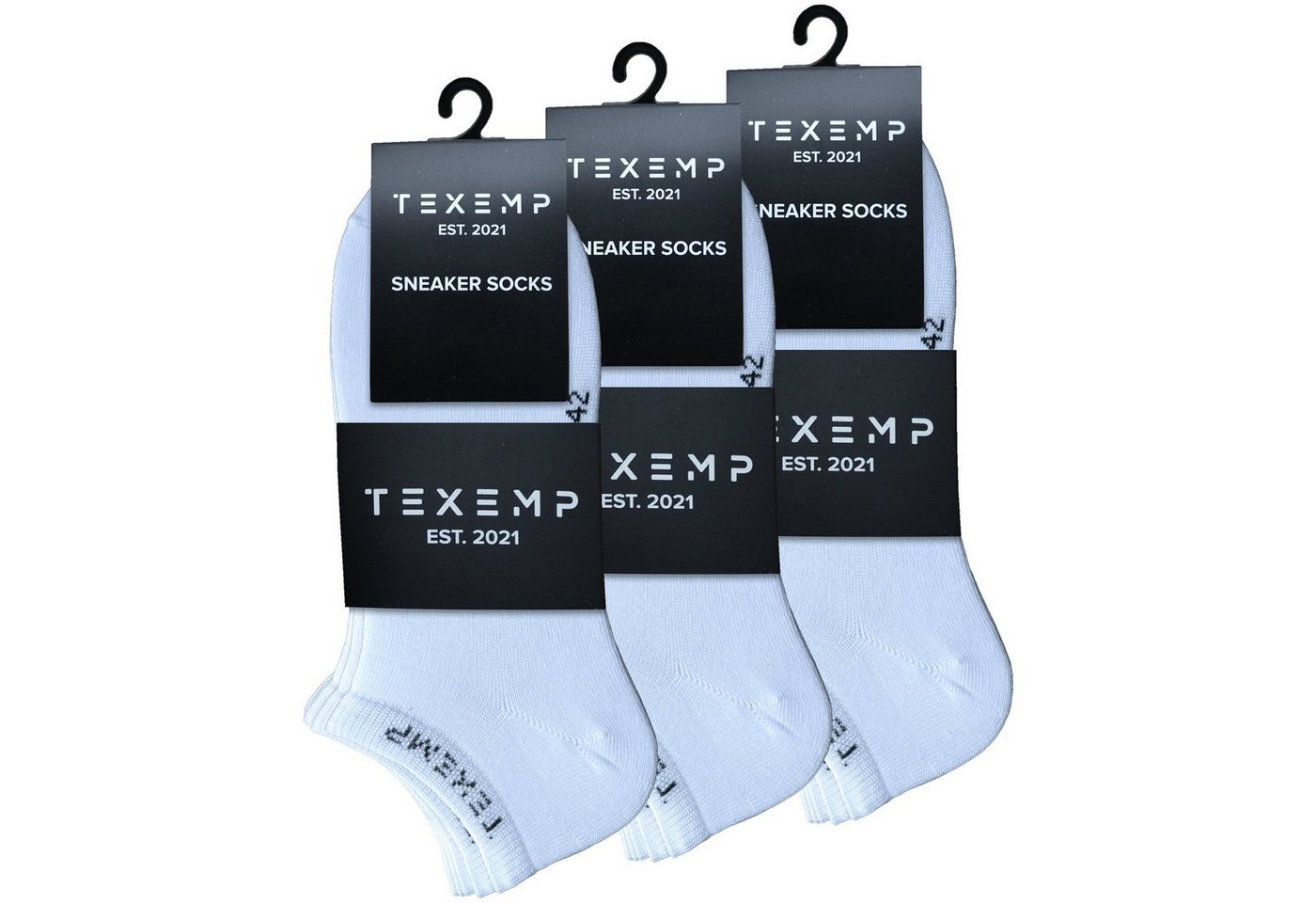 TEXEMP Sneakersocken 15 Paar Snekaer Socken Herren & Damen Baumwolle Sport Freizeit Kurz (Packung, 15-Paar) Langlebig & Robust von TEXEMP