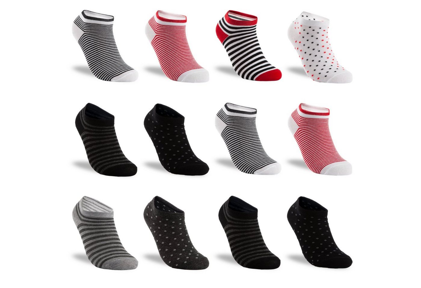 TEXEMP Sneakersocken 6, 12, 18 Paar Damen Sneaker Socken Kinder Baumwolle Freizeit Sport (Packung, 12-Paar) 90% Baumwolle von TEXEMP