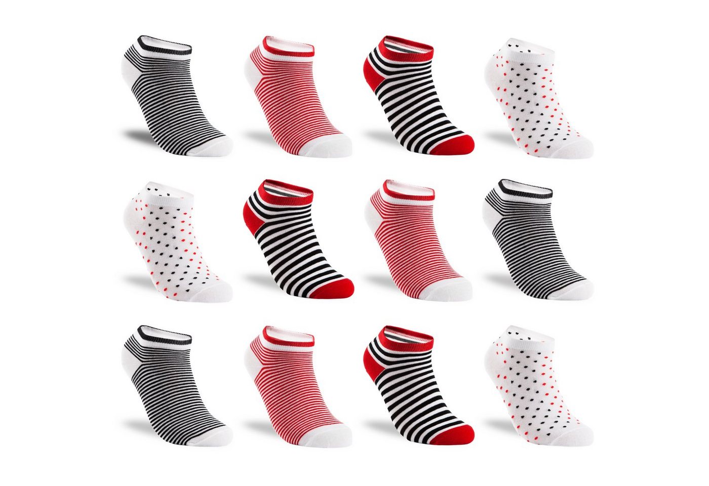 TEXEMP Sneakersocken 6, 12, 18 Paar Damen Sneaker Socken Kinder Baumwolle Freizeit Sport (Packung, 18-Paar) 90% Baumwolle von TEXEMP