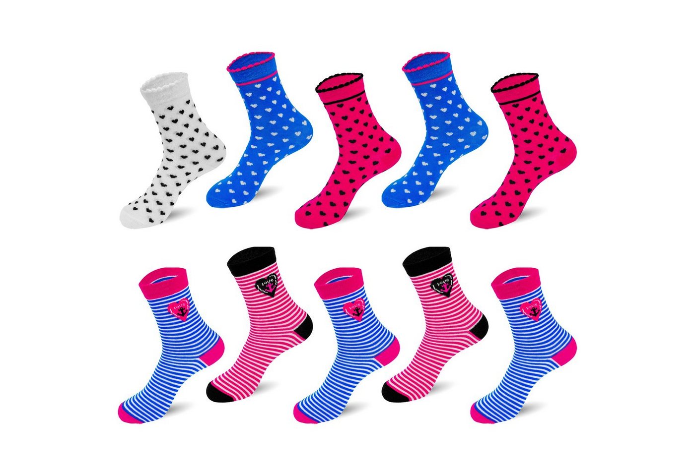 TEXEMP Socken 10 Paar Kinder Socken Mädchen & Jungen Baumwolle Kindersocken Strümpfe (Packung, 10-Paar) Langlebig & Robust von TEXEMP