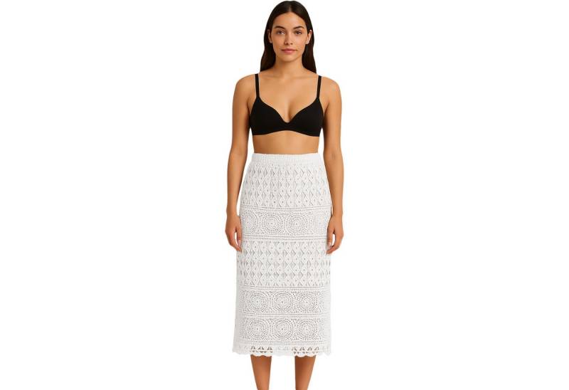 TEXEMP Sommerrock Damen Rock Maxi Lang Sommerrock Maxirock Lochstickerei Strandrock (1-tlg) Onesize von S-XL von TEXEMP