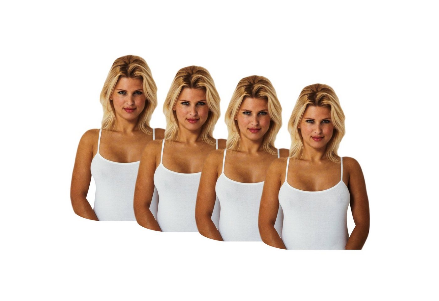 TEXEMP Spaghettitop 2 bis 6 Damen Unterhemd Top Baumwolle Tank Shirt Lady Damentop Träger (2-tlg) 100% gekämmte Baumwolle von TEXEMP