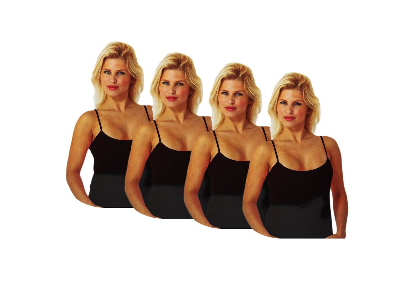 TEXEMP Spaghettitop 2 bis 6 Damen Unterhemd Top Baumwolle Tank Shirt Lady Damentop Träger (4-tlg) 100% gekämmte Baumwolle von TEXEMP