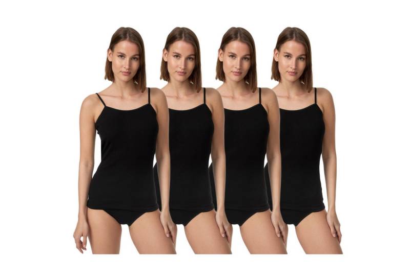 TEXEMP Spaghettitop 4er Pack Damen Unterhemd Spaghettiträger Trägertop Tank Baumwolle Top (4-tlg) von TEXEMP