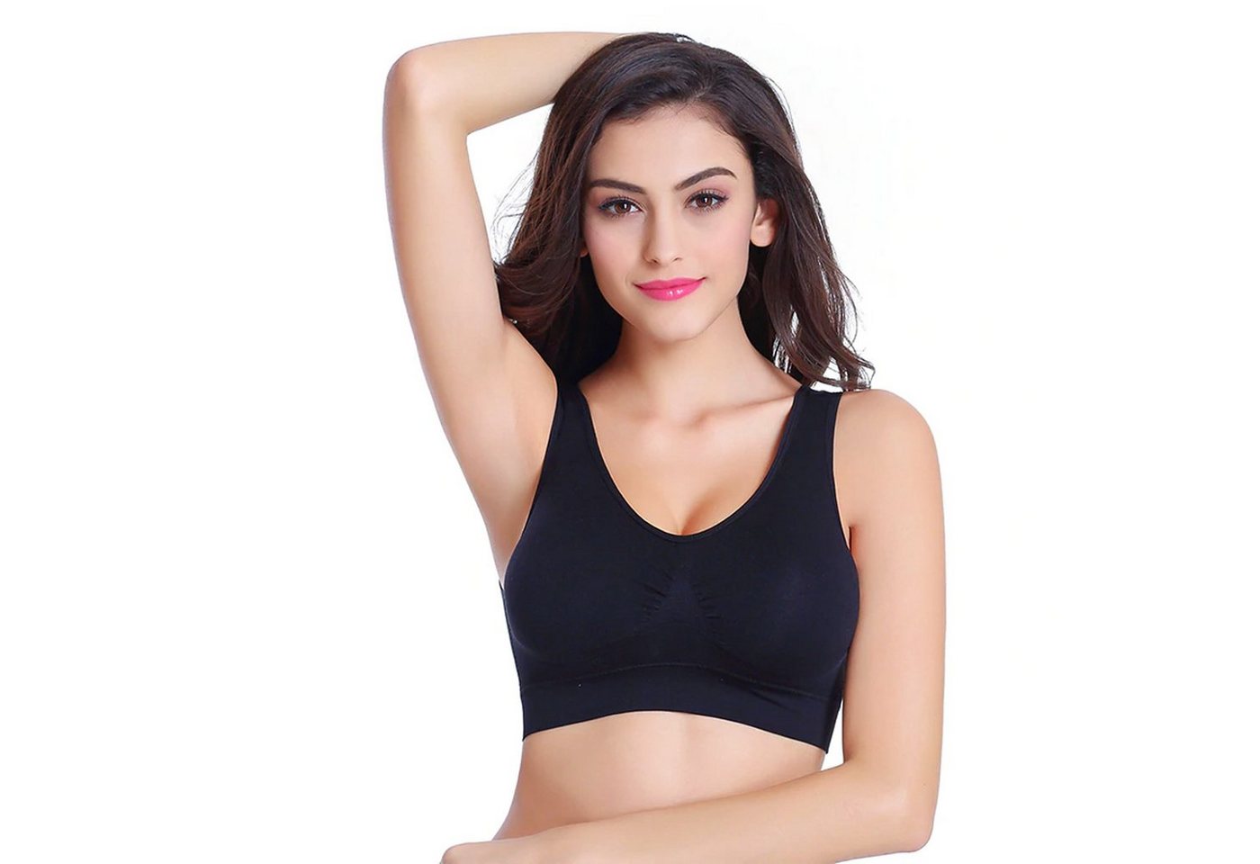 TEXEMP Sport-BH Comfort BH Bustier Sport Bra Damen Push Yoga Fitness Top Polsterung (1-tlg) mit herausnehmbaren Kissen von TEXEMP