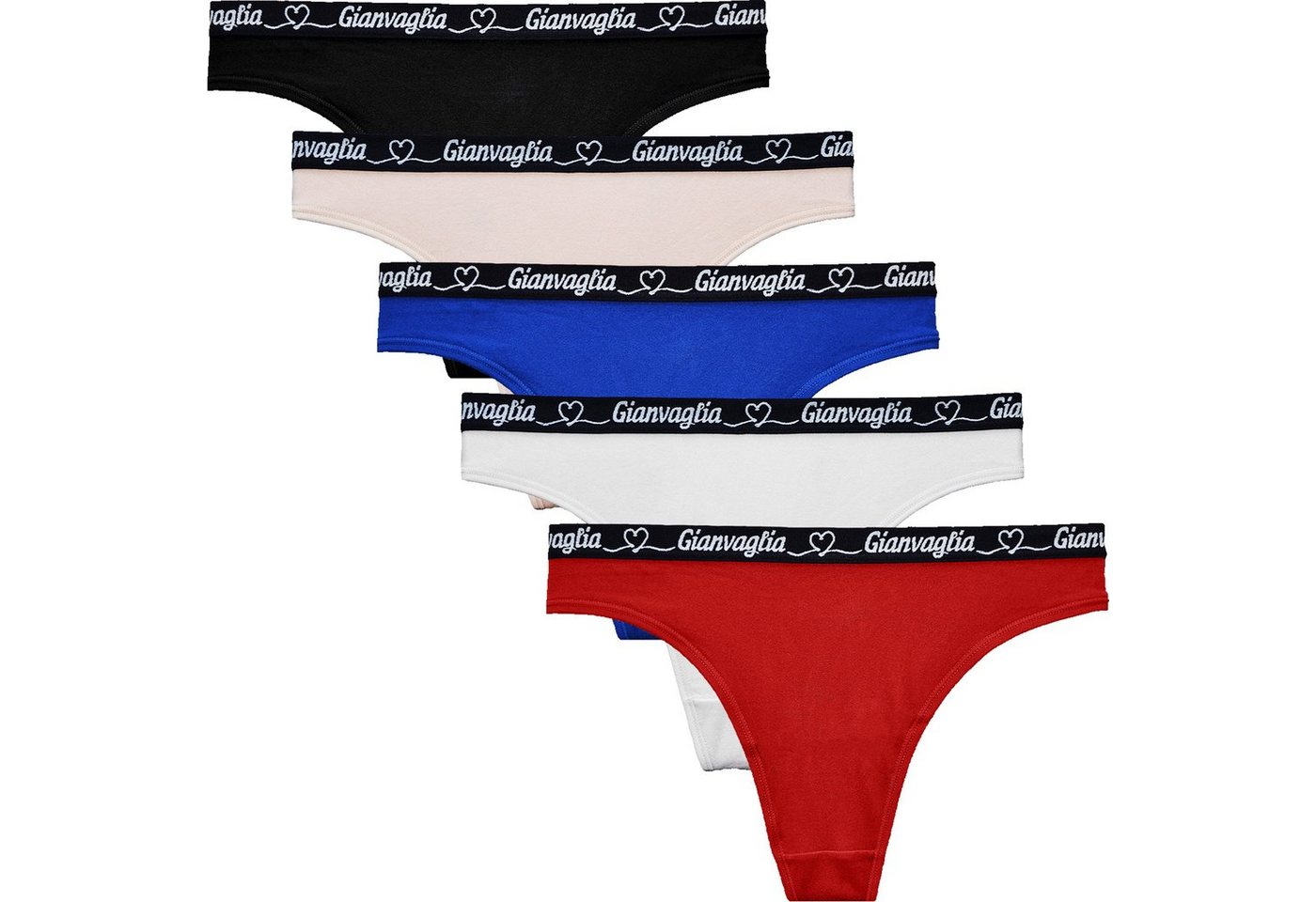 TEXEMP Tanga 5 bis 20 Damen Tanga String Baumwolle Unterwäsche Slips Höschen Set (10-St) Atmungsaktiv & Langlebig von TEXEMP