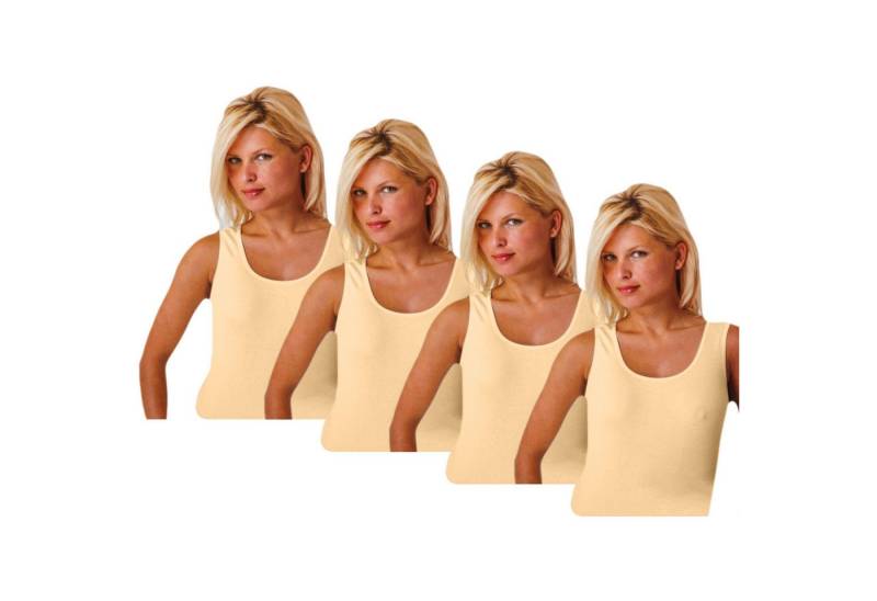 TEXEMP Tanktop 2 bis 6 Damen Unterhemd Top Baumwolle Tank Shirt Lady Damentop Träger (4-tlg) von TEXEMP