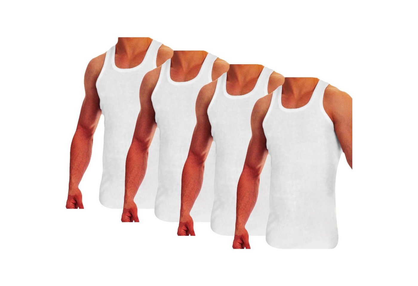 TEXEMP Tanktop 4er Pack Herren Unterhemd Baumwolle Tank Top Feinripp Shirt Achselhemd (Packung, 4-tlg., 4er-Pack) 100% Baumwolle von TEXEMP