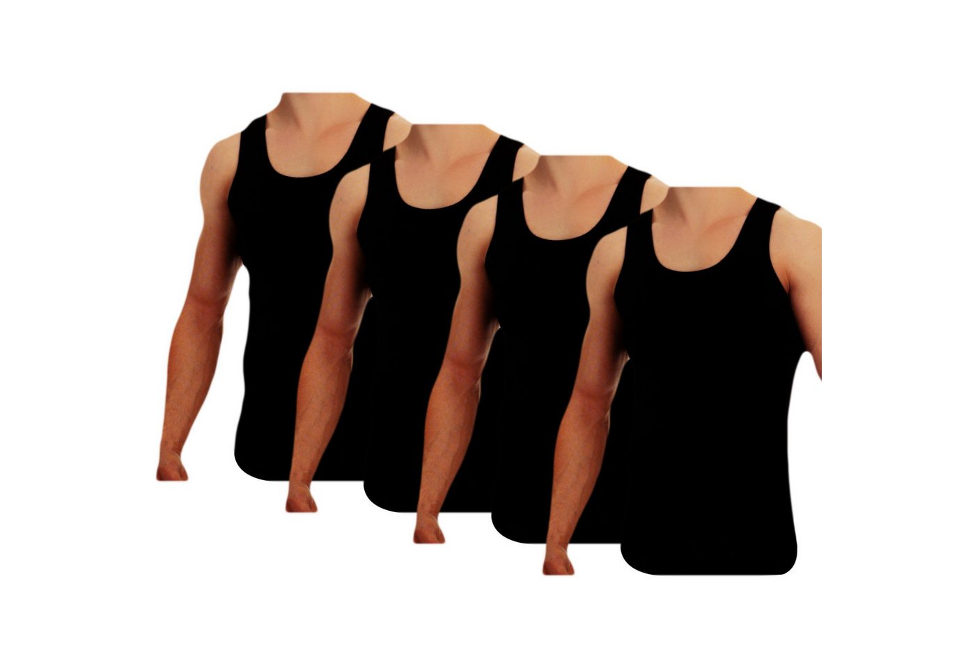 TEXEMP Tanktop 4er Pack Herren Unterhemd Baumwolle Tank Top Feinripp Shirt Achselhemd (Packung, 4-tlg., 4er-Pack) 100% Baumwolle von TEXEMP