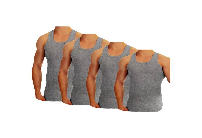TEXEMP Tanktop 4er Pack Herren Unterhemd Baumwolle Tank Top Feinripp Shirt Achselhemd (4-tlg) von TEXEMP