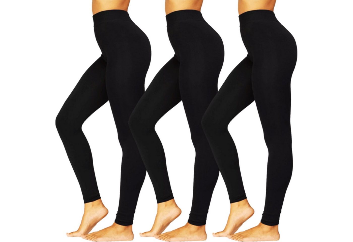 TEXEMP Thermoleggings 3er Pack Damen Thermo Leggings Baumwolle Hose Winter Warm (Spar-Set, 3-tlg., 3er-Pack) Atmungsaktiv von TEXEMP