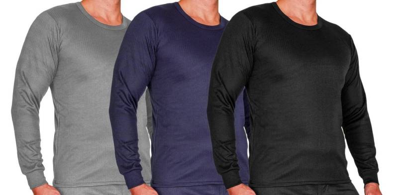 TEXEMP Thermounterhemd 3er Pack Thermo Unterhemden Unterwäsche Thermounterwäsche Fleece (3-St) Innenfleece von TEXEMP