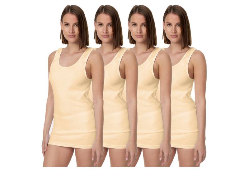 TEXEMP Unterhemd 4er Pack Damen Unterhemd Baumwolle Tank Top Achselhemd Damentop (4-St) 100% gekämmte Baumwolle von TEXEMP