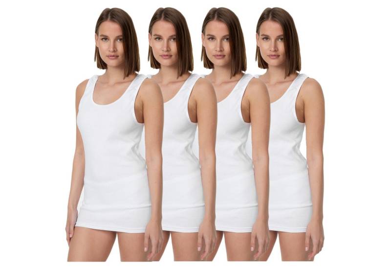 TEXEMP Unterhemd 4er Pack Damen Unterhemd Baumwolle Tank Top Achselhemd Damentop (4-St) 100% gekämmte Baumwolle von TEXEMP