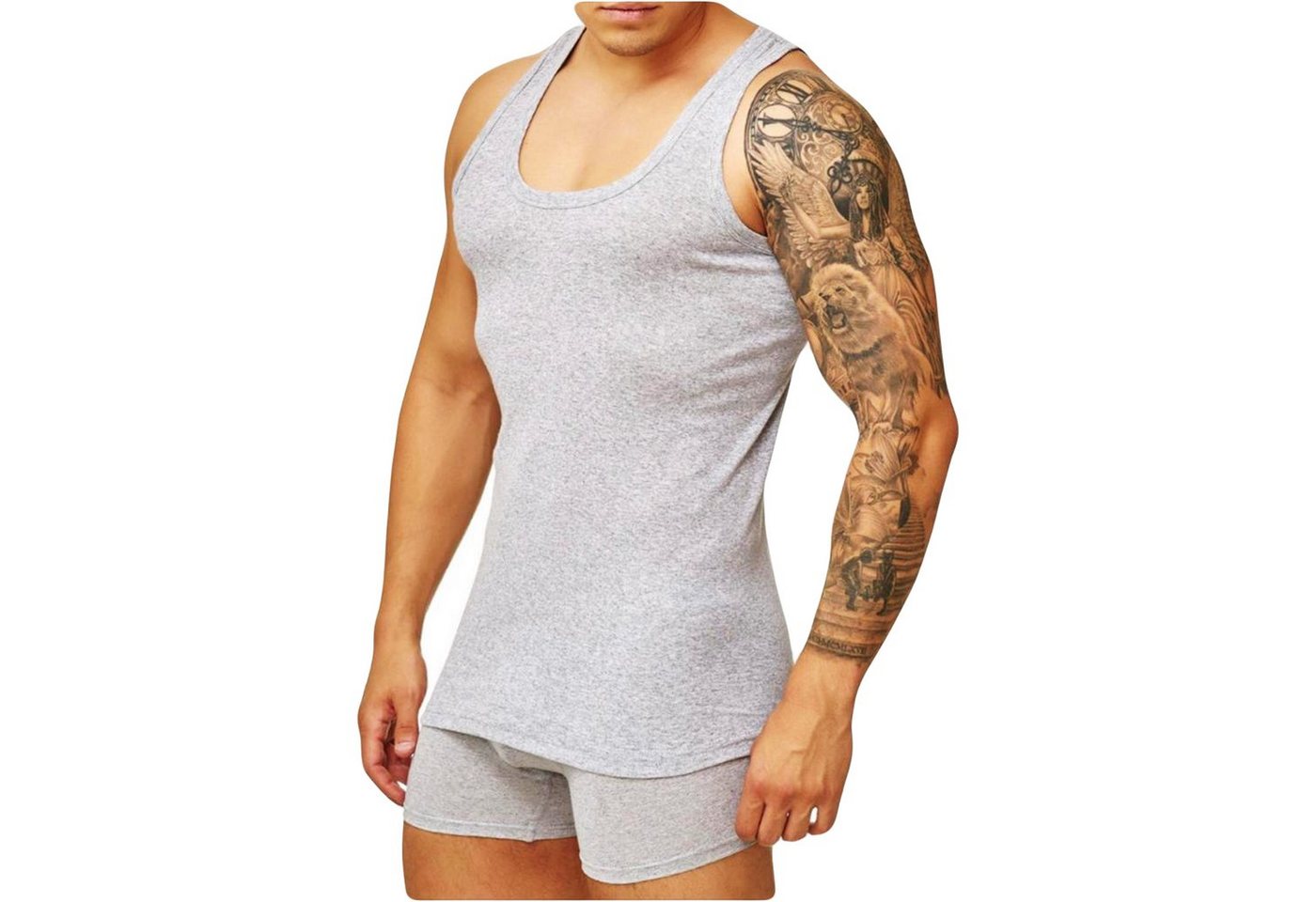 TEXEMP Unterhemd 4er Pack Herren Unterhemd Achselhemd 100% Baumwolle Tank Top Feinripp (Spar-Pack, 4er-Pack) Hautfreundlich von TEXEMP