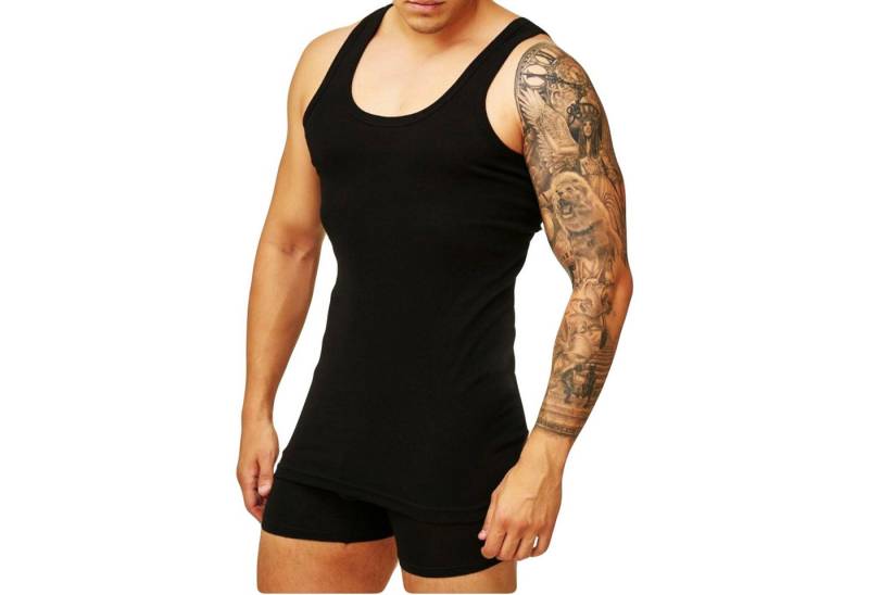 TEXEMP Unterhemd 4er Pack Herren Unterhemd Achselhemd 100% Baumwolle Tank Top Feinripp (4-St) Hautfreundlich von TEXEMP