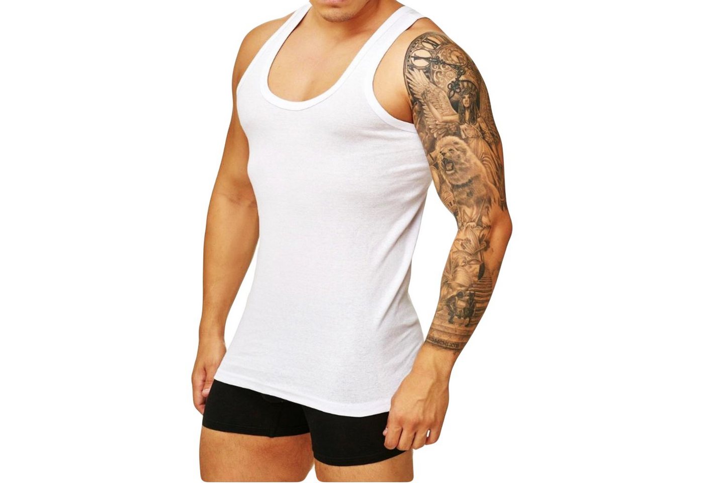 TEXEMP Unterhemd 4er Pack Herren Unterhemd Achselhemd 100% Baumwolle Tank Top Feinripp (Spar-Pack, 4er-Pack) Hautfreundlich von TEXEMP