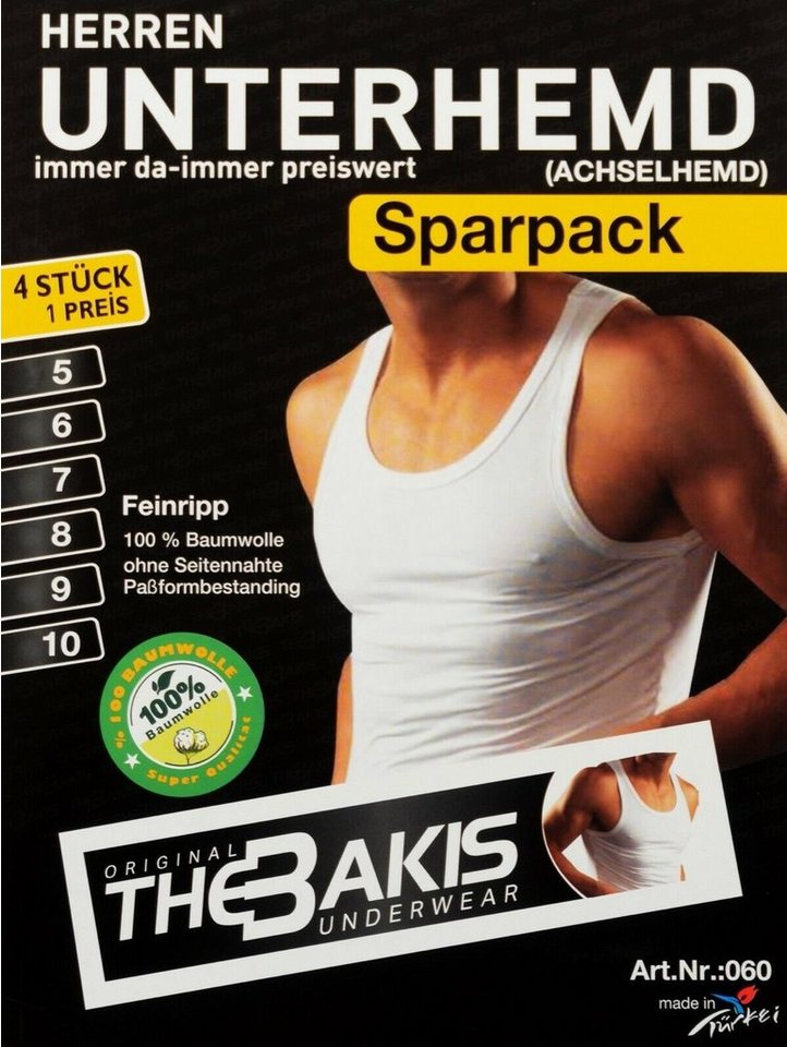 TEXEMP Unterhemd 4er Pack Herren Unterhemd Tank Top Achselhemd Feinripp Baumwolle (Packung, 4er-Pack) von TEXEMP