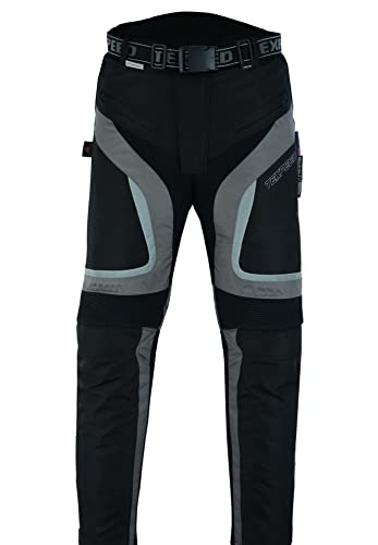 Texpeed Motorradhose Mit Protektoren Herren - Textil Wasserdicht Motorroller Motorrad Bikerin Mit Schutz Rüstung (EN 1621-1) Grau - 4XL Taille/Kurz Bein von Texpeed