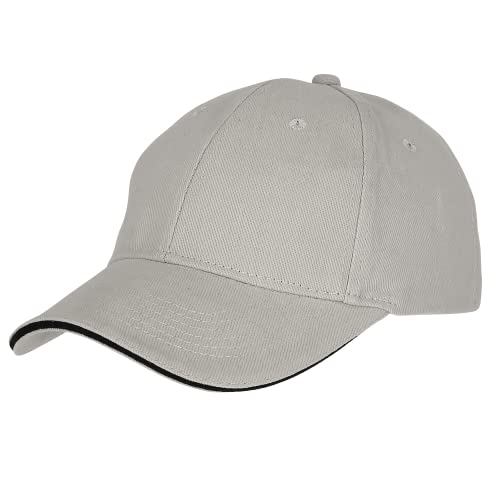 TEXXILLA Hochwertiges 6 Panel Sandwich Cap - extraweich mit angenehmen, Farbe:Light Grey/Black von TEXXILLA