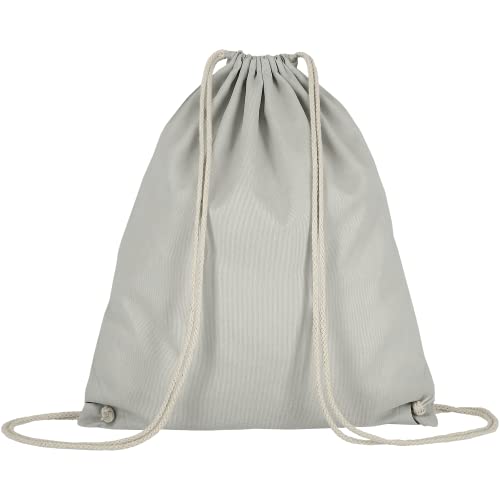 TEXXILLA Personalisierbarer Turnbeutel mit Zugband - OEKO-TEX® zertifiziert - 38x46 cm - Als Rucksack tragbar - Naturfarbene Kordeln - Mit eigenem Logo/Motiv gestalten, Farbe:hellgrau, Größe:50 Stück von TEXXILLA