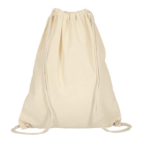 TEXXILLA Personalisierbarer Turnbeutel mit Zugband - OEKO-TEX® zertifiziert - 38x46 cm - Als Rucksack tragbar - Naturfarbene Kordeln - Mit eigenem Logo/Motiv gestalten, Farbe:natur, Größe:100 Stück von TEXXILLA