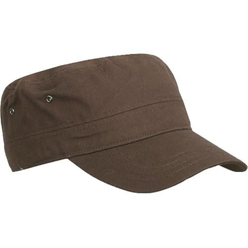 TEXXILLA Trooper Cap - Cooles Cap im Army-Stil aus strapazierfähigem Baumwoll-Canvas, Farbe:Dark Brown von TEXXILLA