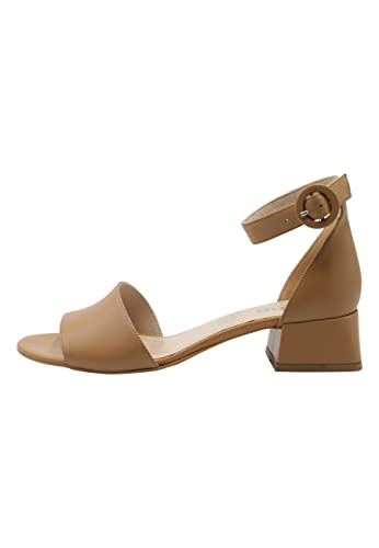 TEYLON Damen Leder Sandaletten Sandal, BEIGE, 39 EU von TEYLON